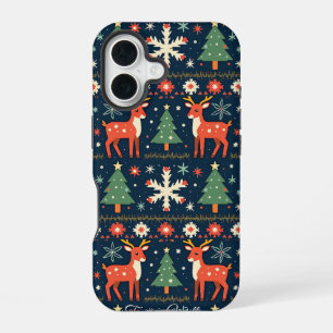 Niedliches Weihnachts-Sweater-Muster iPhone 16 Hülle