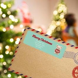Niedliches Weihnachts-Teddy-Bärenrückgabe-Adresset