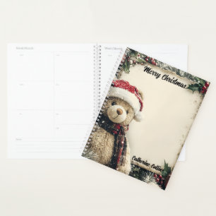 Niedliches Weihnachts-Teddybären-Illustrationsdesi Planer