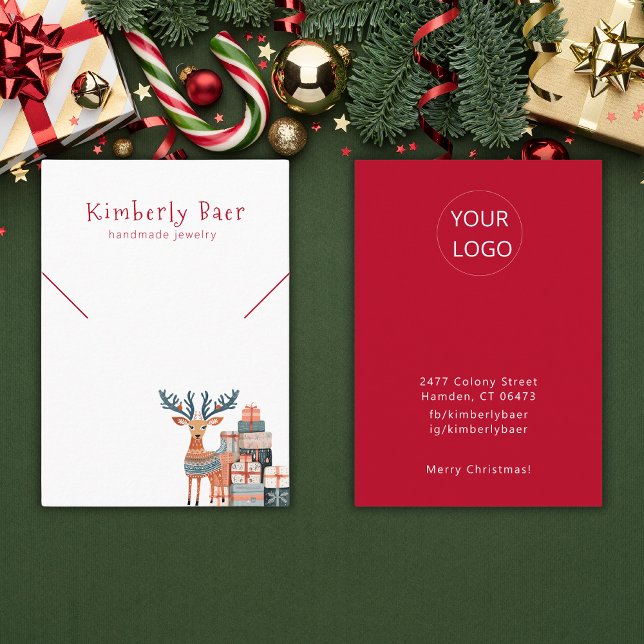 Niedliches Weihnachts-Weißes Necklass-Armband Visitenkarte (Von Creator hochgeladen)