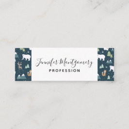 Niedliches Weihnachts-Wintertiermuster Mini Visitenkarte