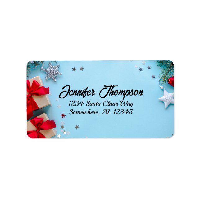 Niedliches Weihnachtsadressen-Etikett Adressaufkleber (Vorne)