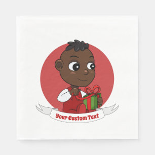 Niedliches Weihnachtsbaby Cartoon Napkins Serviette