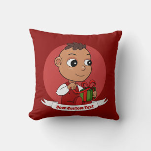 Niedliches Weihnachtsbaby Cartoon Throw Kissen