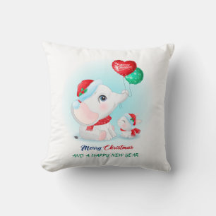 Niedliches Weihnachtsbaby Elephant Bunny Kinderzim Kissen