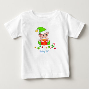 Niedliches Weihnachtsbaby Elf & Confetti Baby T-shirt