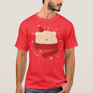 Niedliches Weihnachtsbär Winterschnee Neujahr T-Shirt