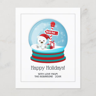 Niedliches Weihnachtsbärensschneeglobe-Foto Flyer
