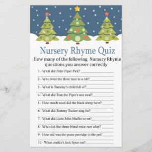 Niedliches Weihnachtsbaum Kinderzimmer Rhyme Quiz 
