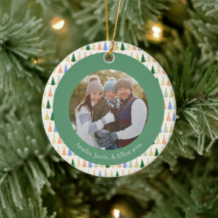 Niedliches Weihnachtsbaum Red Green Family Custom  Keramik Ornament