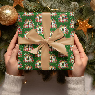 Niedliches Weihnachtsbaum Trio Ugly Weihnachtskrau Geschenkpapier