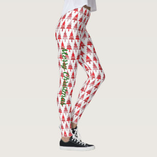 Niedliches Weihnachtsbaum Weihnachten Neujahr Rot Leggings