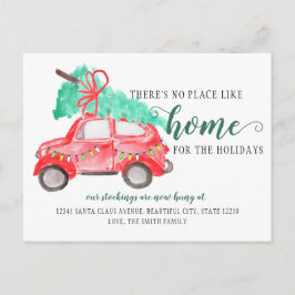 Niedliches Weihnachtsbaumauto, das wir in der Urla Ankündigungspostkarte