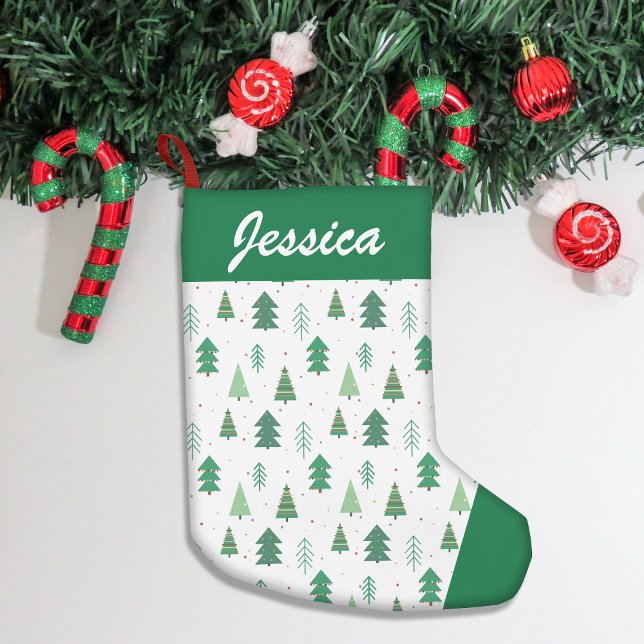 Niedliches Weihnachtsbaummuster Kleiner Weihnachtsstrumpf (Add festive charm to your home with our stylish Christmas stockings, perfect for gifts & cozy decor!)