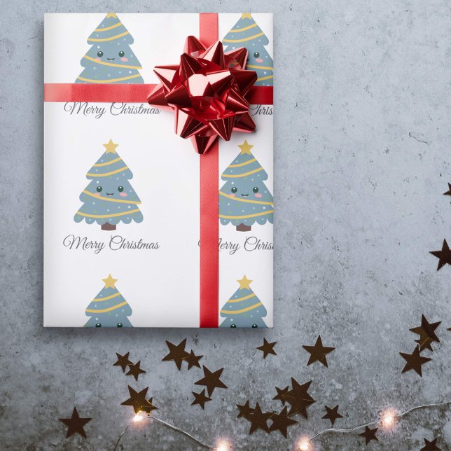 Niedliches Weihnachtsbaumwrapppapier Geschenkpapier (Cute Christmas Tree Wrapping Paper)