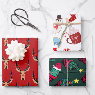 Niedliches Weihnachtsbilderpaket Geschenkpapier Set