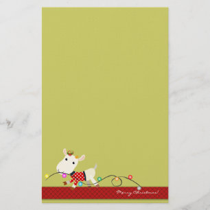 Niedliches Weihnachtsbriefpapier: Ziegen-u. Briefpapier