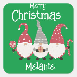 Niedliches Weihnachtsbummel für Kinder Quadratischer Aufkleber