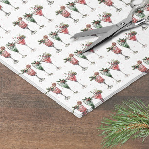 Niedliches Weihnachtscocktail-Muster Seidenpapier