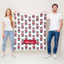 Niedliches Weihnachtscreme Muster Fleece Blankon