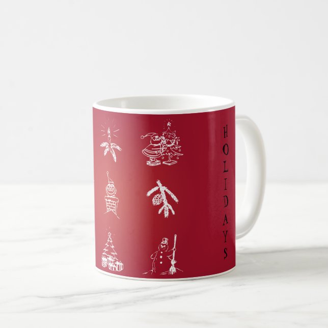 Niedliches Weihnachtsdesign anpassen Kaffeetasse (VorderseiteRechts)