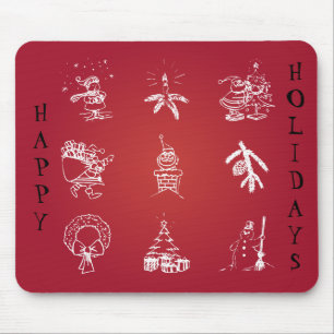 Niedliches Weihnachtsdesign anpassen Mousepad