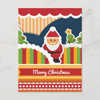 Niedliches Weihnachtsdesign mit dem Weihnachtsmann Feiertagspostkarte