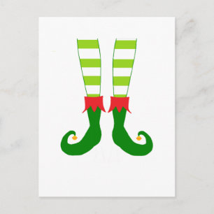 Niedliches Weihnachtself Feet Feiertagspostkarte