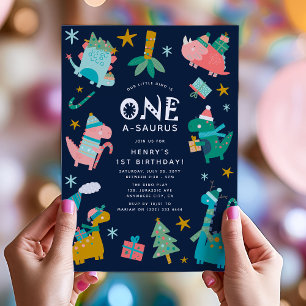 Niedliches Weihnachtsfest 1. Geburtstag Party Einladung