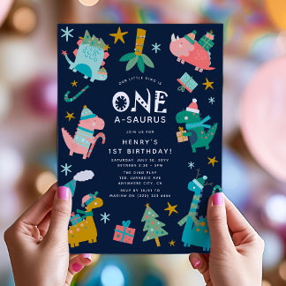 Niedliches Weihnachtsfest 1. Geburtstag Party Einladung