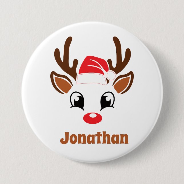 Niedliches Weihnachtsfest Button (Vorderseite)