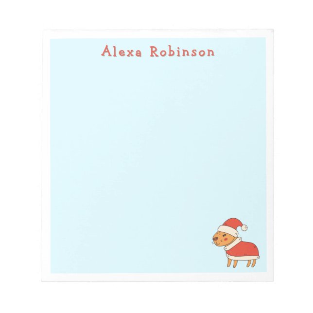 Niedliches Weihnachtsfest Capybara in Weihnachtsma Notizblock (Vorderseite)