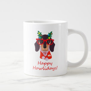 Niedliches Weihnachtsfest Feiertage Hunde Dackel D Jumbo-Tasse