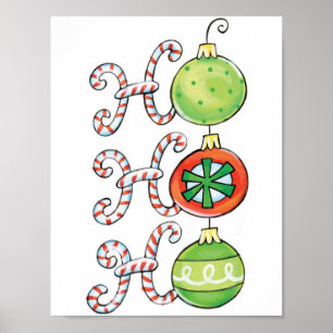 Niedliches Weihnachtsfest Ho Ho Ho, Kanälen mit Ca Poster