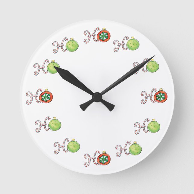 Niedliches Weihnachtsfest Ho Ho Ho, Kanälen mit Ca Runde Wanduhr (Vorderseite)
