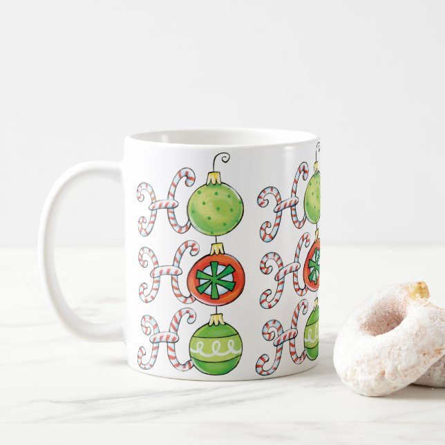 Niedliches Weihnachtsfest Ho Ho Ho, Kanälen mit Ca Tasse (Mit Donut)