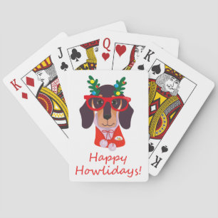 Niedliches Weihnachtsfest Hund Funny Dackel Modern Spielkarten