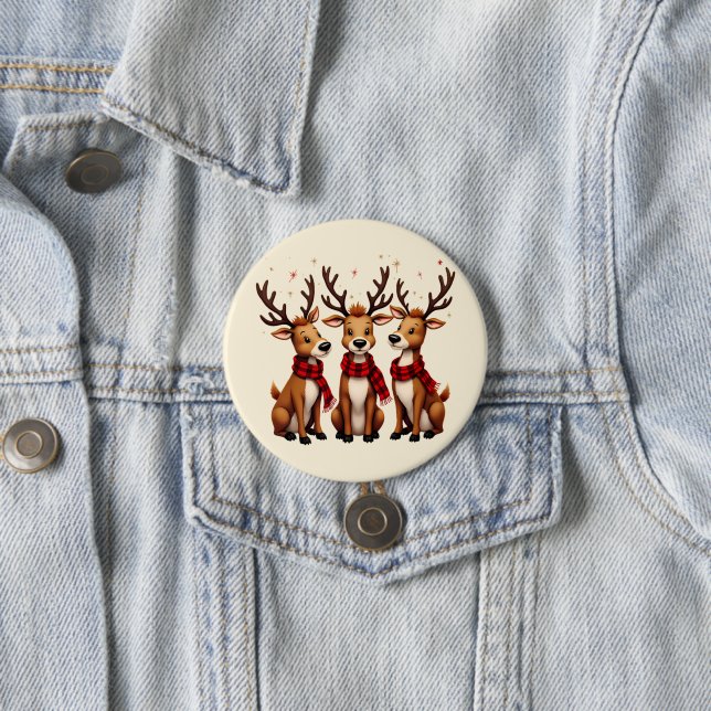 Niedliches Weihnachtsfest mit Karierten Schnitten Button (Beispiel)