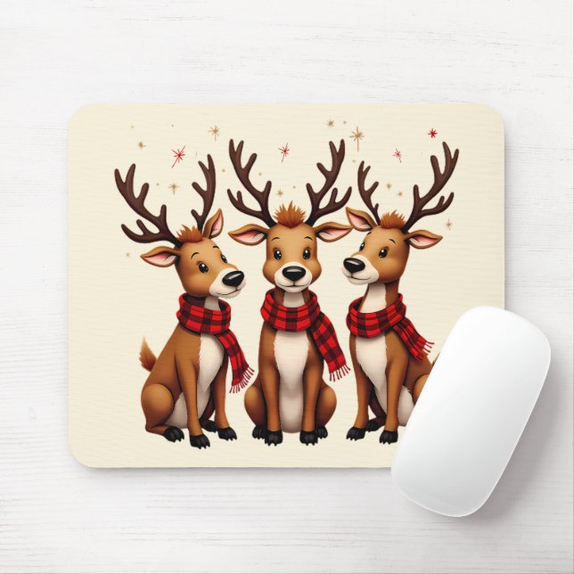 Niedliches Weihnachtsfest mit Karierten Schnitten Mousepad (Mit Mouse)