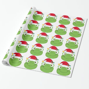 Niedliches Weihnachtsfrosch-Verpackungs-Papier Geschenkpapier