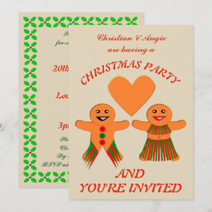 Niedliches Weihnachtsgebäck Couple Custom Einladun Einladung
