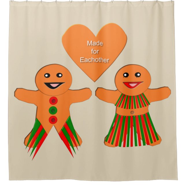 Niedliches Weihnachtsgebäck Duschvorhang (Vorderseite)