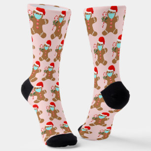 Niedliches Weihnachtsgebäck Girly Pink Pattern Socken