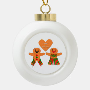 Niedliches Weihnachtsgebäck Keramik Kugel-Ornament
