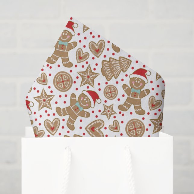 Niedliches Weihnachtsgebäck Man Pattern Seidenpapier (Geschenk Tasche)