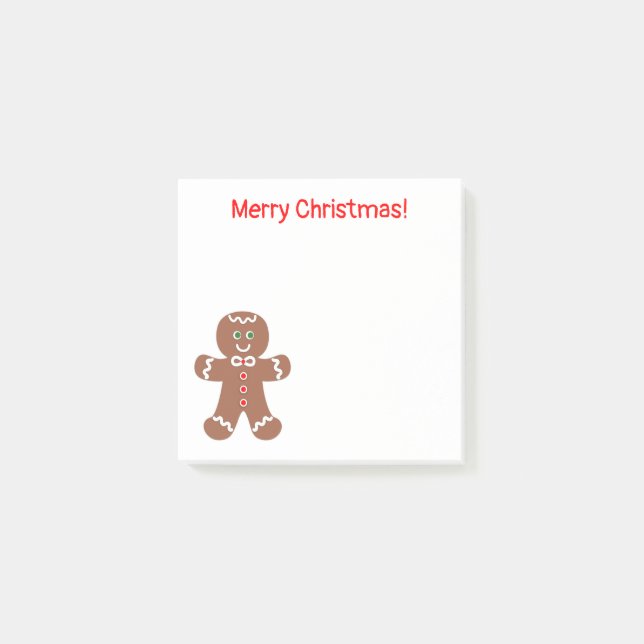 Niedliches Weihnachtsgebäck Mann 3 x 3 Post-it Klebezettel (Vorderseite)