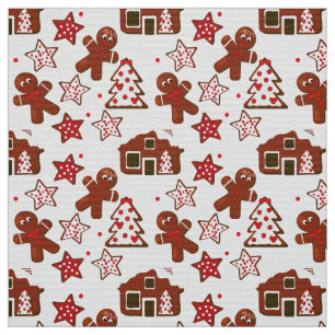 Niedliches Weihnachtsgebäck-Muster Stoff