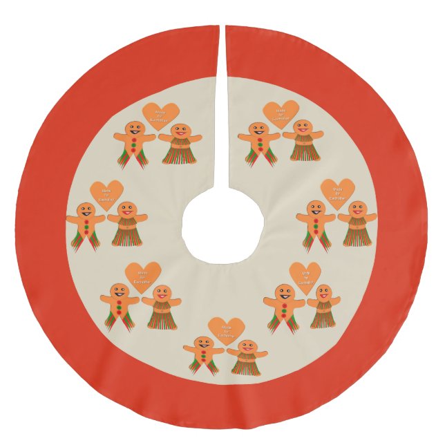 Niedliches Weihnachtsgebäck Polyester Weihnachtsbaumdecke (Vorderseite)