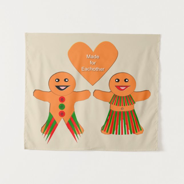 Niedliches Weihnachtsgebäck Wandteppich (Vorderseite (Horizontal))