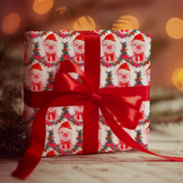 Niedliches Weihnachtsgebäck Weiß & Rot Funny Funny Geschenkpapier